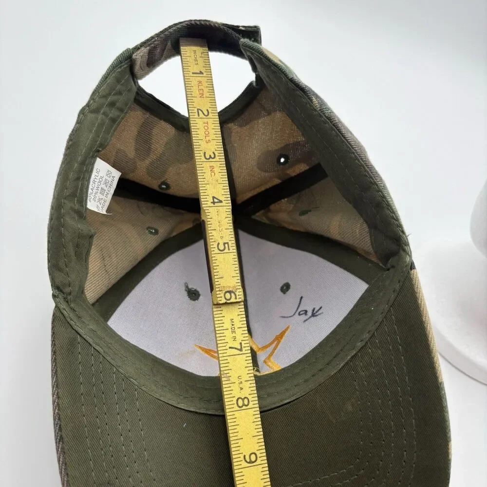 Camo Baseball Cap Gold Star Embroidered Adjustable Hunting Military Style Ha